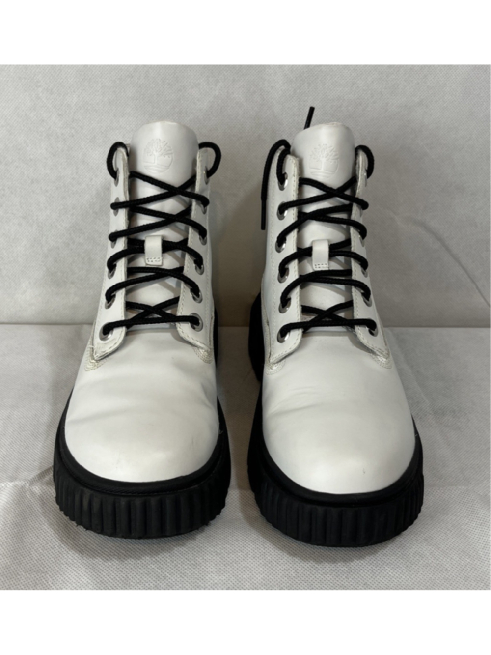 Timberland ReBOTL Sky Platform Boots Lace Up White Leather Women's Sz 9 Boots
